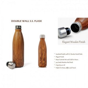 Double Wall S.S. Cola Bottle Wooden Finish