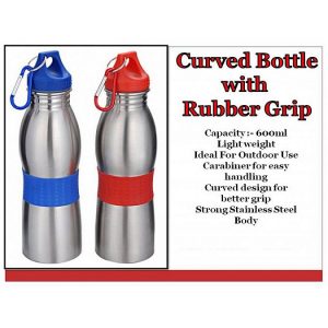 Curved Bottle With Rubber Grip (600Ml)