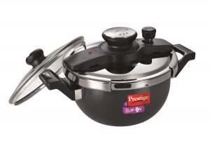 Clip on hard anodised Kadai pressure cooker Universal Lid along and glass lid with ladle holder
